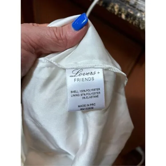 Lovers & Friends S NWT white caspian lace dress w-scallop hem - Picture 7 of 7